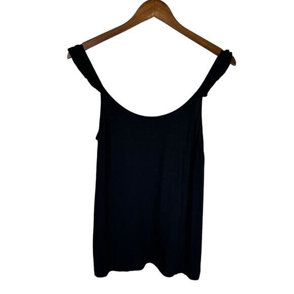 Just Female Life Top Black Ruffle Strappy Girly Flirty Lightweight Tank Top - Picture 7 of 12
